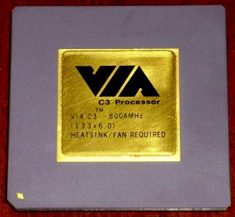 VIA C3 Processor 800MHz CPU