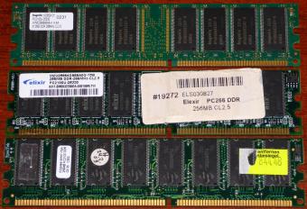 1x 512MB & 2x 256MB PC2100 DDR RAM 266MHz Hynix elixir SpecTek