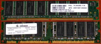 2x 256MB Infineon PC133 SDRAM