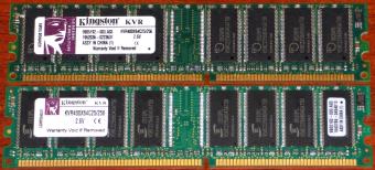 2x 256MB Kingston Technology KVR400X64C25-256 2.6V DDR-RAM 400MHz 184-pin