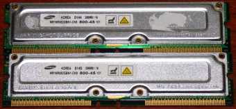 2x 256MB Samsung MR16R082GBN1-CK8 800-45 Rambus