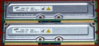 2x 64MB Samsung 800-45 Rambus MR16R0824BN1-CK8