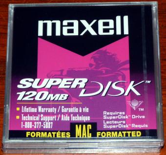 2x maxell 120MB SuperDisk Mac formated OVP/NEU
