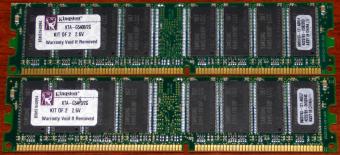 2x 1GB Kingston KTA-G5400/2G Apple PowerMac G5 2GB RAM-Kit DDR 400MHz PC3200 2.6V Samsung