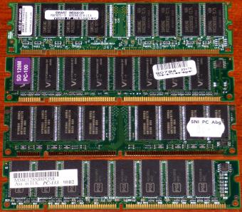 4x 128MB diverse SNI & Samsung PC-133 & PC-100
