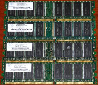 4x 256MB DDR 400MHz CL3 PC3200U-30330 Nanya NT256D64S88C0G-5T  HP Hewlett Packard PN: 326667-041