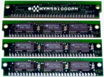 4x HYM591000AM, HY514400J-70 SIMM RAM 1992