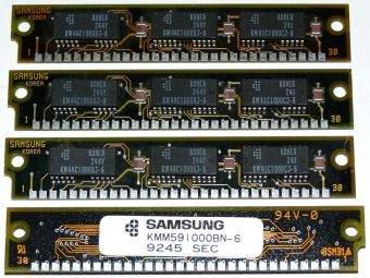 4x Samsung KMM591000BN-6 Korea 224Y KM41C1000BJ-6 SIMM RAM