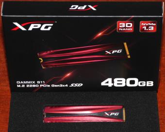 XPG ADATA m.2 2280 Gammix S11 480GB NVMe 1.3 Nanya 3D-NAND SSD