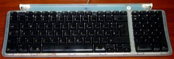 Apple USB Keyboard Model Number: M2452, Blueberry Cyan, türkisfarben, iMac G3, 1998