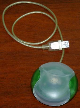 Apple USB Mouse lime (green)/translucent Model-Number: M4848 (allias Hockey-Puck) 1998