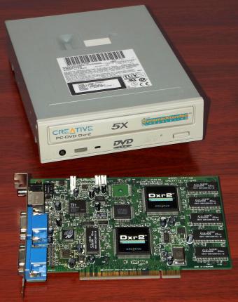 Creative Encore PC DVD Dxr2 (DynamicXtended Resolution) 5x DVD-ROM Model: DVD5240E & Creative Labs CT7120 PCI Multimedia MPEG-Decoder Karte 1998
