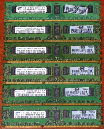 6x Samsung 2GB 2Rx8 PC3 10600R-09-10-B0-P0 M393B5673EH1-CH9Q1 DDR3 RAM 1333 ECC HP-Server PN: 500202-061 Spare-Part: 501533-001