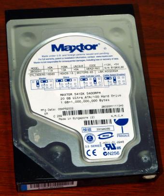 Maxtor 541DX Model 2B020H1 IDE 20GB HDD Poker 2002