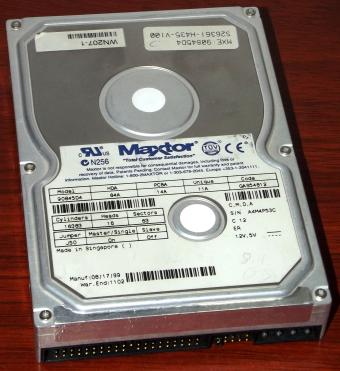 Maxtor DiamondMax 4320 Model 90845D4 IDE 8,4GB HDD 1999