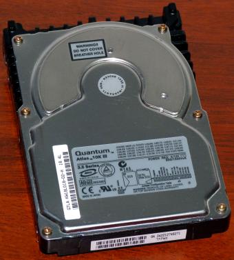 Quantum Atlas 10K III 68pin Ultra 160 SCSI 18,4GB HDD Agere, Maxtor Corp. 2001