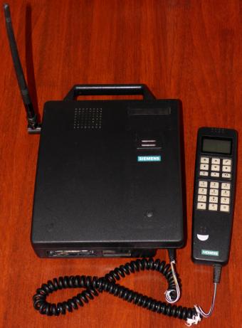 Siemens Mobiltelefon C5 economy S24858-C1200-A10-02 C-Netz Portable BZT: G300-025C inkl. Hörer S24858-H1200-A10-01 2kg 15W Antenne 1992