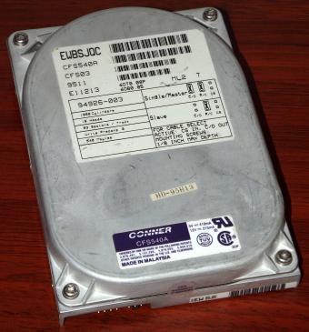 Conner CFS540A IDE 540MB HDD 1995