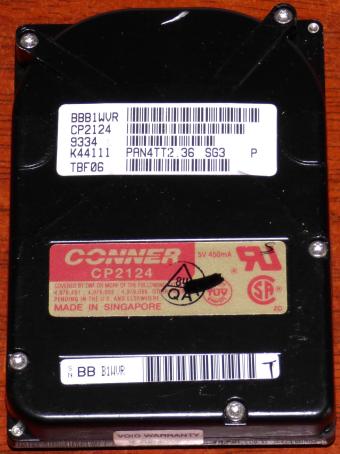 Conner CP2124 IDE 126.3MB HDD 2.5