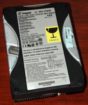 Seagate U10 Model ST320423A IDE 20,4GB HDD 2000