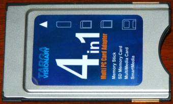 Targa Visionary 4in1 Multi PC Card Adapter, Memory Stick, SD-Card & SmartMedia