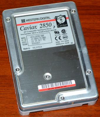 Western Digital WD Caviar 2850 IDE 853,6MB HDD 1995