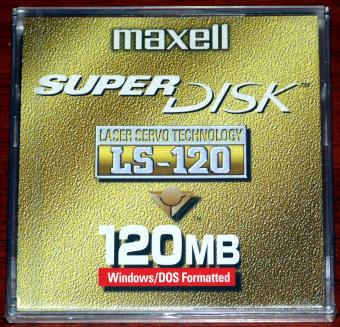 maxell SuperDisk LS-120 Laser Servo Technology 120MB Disk OVP/NEU