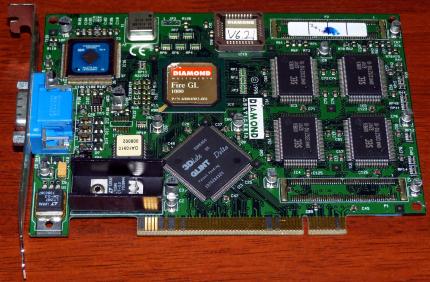 Diamond FireGL 1000, 3DLabs Glint Delta, IBM Palette DAC, 8MB PCI Grafikkarte 1996