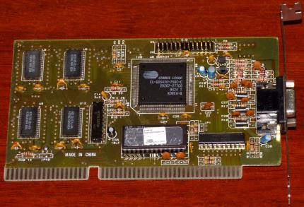 GD542X-V4-009 Cirrus Logic CL-GD5420-75QC-C GPU, ISA Grafikkarte Phoenix Technologies Ltd. Bios 1986-90, 1993