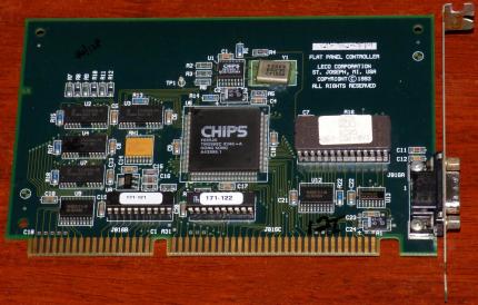 Leco Corporation St. Joseph, Mi. USA Flat Panel Controller CHIPS F65520 TM0968C 9346-A Hong Kong GPU Bios 160-483-602 PN: 666-016-010-C ISA 9-pin CGA Grafikkarte