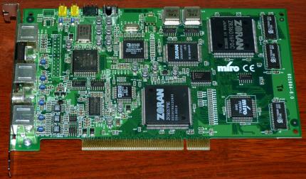 MiroVideo DC30plus Pinnacle Systems GmbH, ZORAN ZR36016PQC & ZR36057PQC, AD1843JS Soundcom 1998