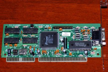 Trident 7210 Rev H1 TVGA9000i-1 GPU FCC-ID: KBI90I ISA 1994