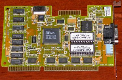 WDC WD90C31A-LR GPU Paradise Bios FCC-ID: DBM603527 Peacock P/N: 59-XP6679W-X501 V1.0 WDC-60-603527-005 Rev. X5 ISA 1992