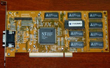 Yakumo S3 Virge DX OnBoard 86C375 PCI Rev. A FCC-ID: 127MM-VS16, VS17-AVCG/4MB Taiwan 1997