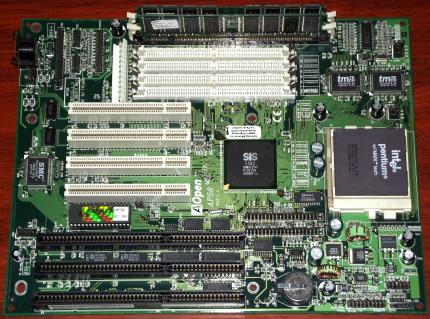 Aopen AP58 mit SIS 5582 Chipsatz, Intel Pentium 200 MMX CPU, 256MB SDRAM, Award Bios 1998