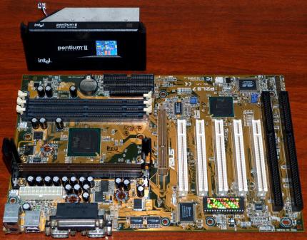 Asus P2L97 Mainboard, Intel Pentium II 300MHz CPU sSpec: SL2HA, Award Bios 1998