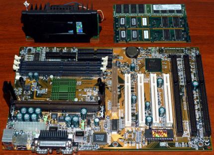 MSI MS6119 Ver. 1.1 BX2 Mainboard, Intel Pentium III 450MHz CPU sSpec: SL35D, 192MB (3x 64MB) SDRAM PC133, Award Bios 1998
