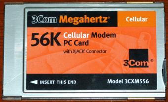 3Com Megahertz 56K Cellular Modem PC Card Model: 3CXM556 1998