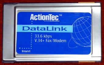 ActionTec DataLink 33.6 kbps V.34+ Fax Modem FM-336, PCMCIA FCC-ID: LNQ750804, BZT: D122-749H