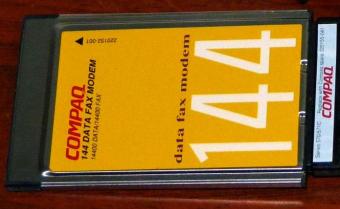 Compaq 144 Data Fax Modem Series 570 PCMCIA PC-Card 14400 Fax 220152-001 BZT A119-343F inkl. Software & Handbuch 1995