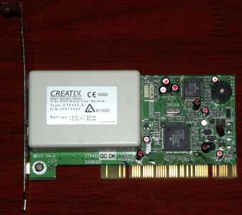 Creatix CTX402_8 V9x DSP Data-Fax-Modem PN: 20012562 PCI Ambient