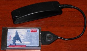 Dr. Neuhaus GmbH Fury Card 33.6 Duo Analog Modem V.34/V.42bis/MNP5 Fax 14.400bps GSM 7.02 Adapter PC-Card/PCMCIA 2.1 inkl. Adapter-Kabel Sagem Gruppe