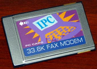 IPC 33.6K Fax Modem PC-Card V.34 PN: FM36C-NF-AT FCC-ID: 5HRTAI-31904-M5-E