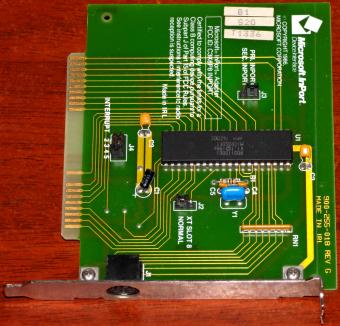 Microsoft InPort Device Interface XT Slot-8 FCC-ID: C3K6P8INPORT 900-255-018 Rev. G Irland 1986