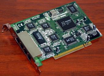 4-Port 10/100Mbit LAN Card F3 FD6606S, RTL8139A, DaviCom DM9191E Chip, PL4008076012, AD-5103, WS-HC04D, PCI NIC 1999