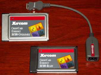Xircom CreditCard Ethernet 10/100 Ready & Upgradable CE3B-100BTX mit Transceiver