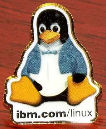 IBM.com Linux Pinguin TUX-Maskottchen Pin/Anstecker