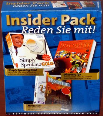 Insider Pack - Reden Sie mit - 3CDs IBM VoiceType Simply Speaking Gold, Bertelsman Discovery 97 Lexikon, Mysterium esotera, Koch Media 1999