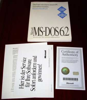 MS-DOS 6.2 Handbuch inklusive COA & Microsoft Hologram