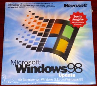 Microsoft Windows 98 Zweite Ausgabe Update CD-ROM mit Hologramm & Product Key, Neu/OVP